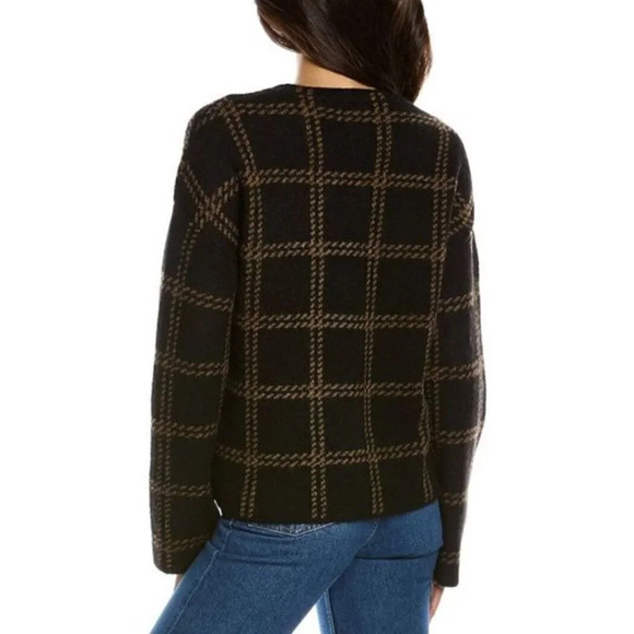 NWT Vince Windowpane Plaid Alpaca & Wool Pullover Sweater Size S - Picture 2 of 8